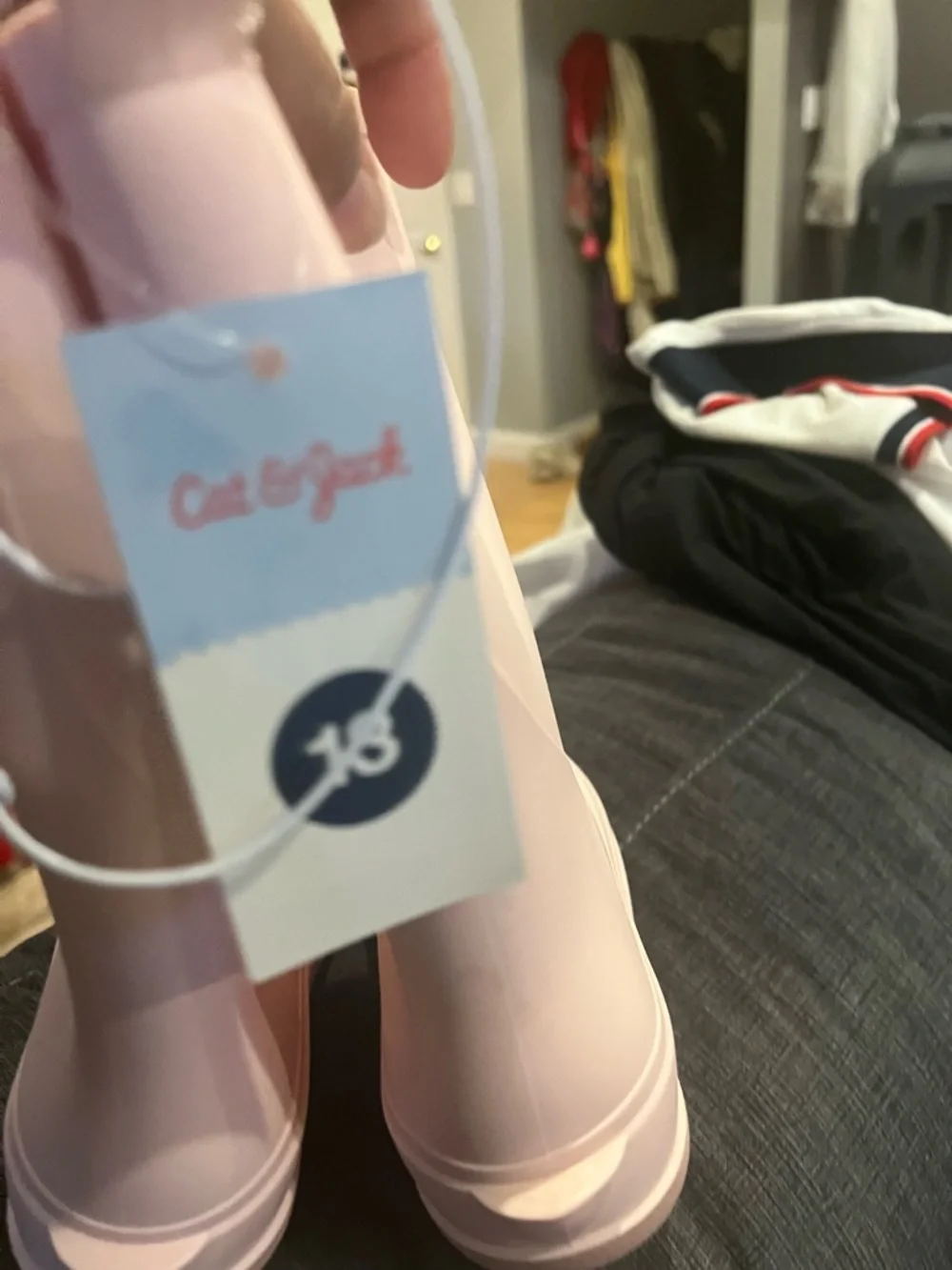 🌧️ Cat & Jack  Rubber Rain Boots – Blush Pink | Kids Size 13 | NEW 🌧️